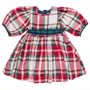 Pink Chicken Ruby Dress in Holiday tartan